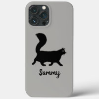 Marcher Chat Kitty noir avec texte personnalisé 