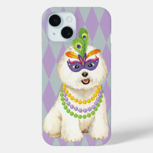 Coque Pour iPhone 15 Mardi Gras Bichon Frise