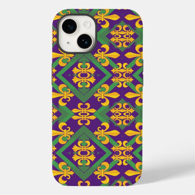 Coques Case-Mate iPhone Mardi Gras Fleur de lis (Verso)