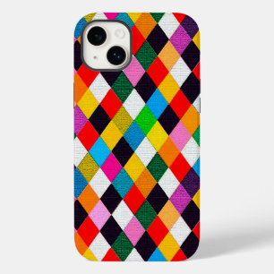 Coque Pour iPhone 14 Plus MARDI GRAS HARLEQUIN MOTIF coloré Rhombi