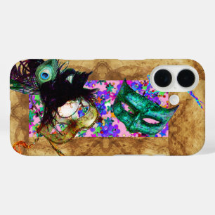 Coque Pour iPhone 16 MARDI GRAS MASQUERADE confetti parchemin