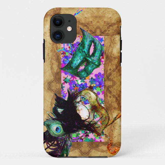 Coques Case-Mate iPhone MARDI GRAS MASQUERADE confetti parchemin (Dos)