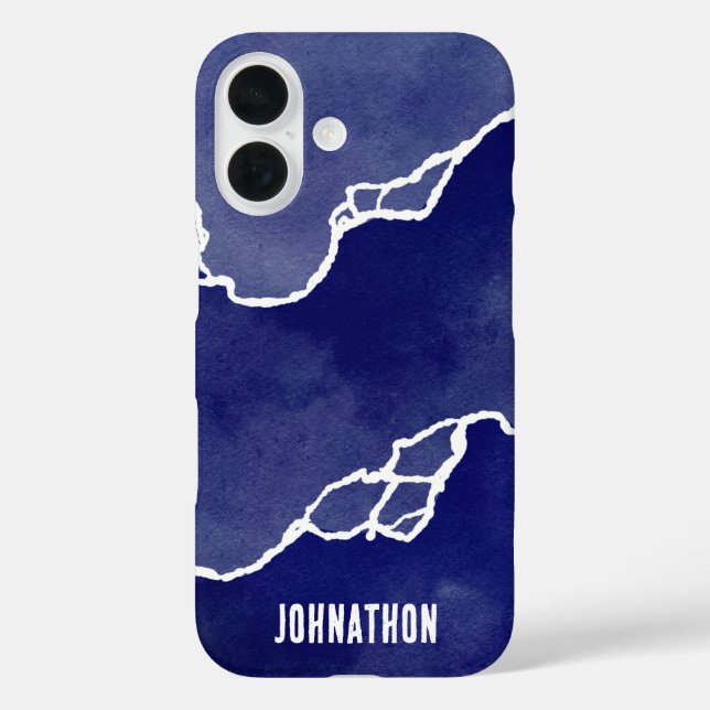 Coques Case-Mate iPhone Marées côtières bleues vibrantes (Verso)