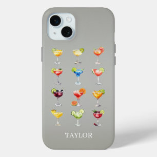 Coque iPhone 15 Mini Margaritas pour tous Monogramme