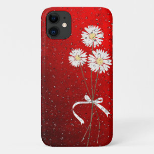 Case-Mate iPhone Case marguerites blanches avec gouttes de pluie