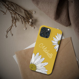 Case-Mate iPhone Case Marguerites blanches Whimsical Boho Gold