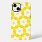 Marguerites jaunes et blanches et pois