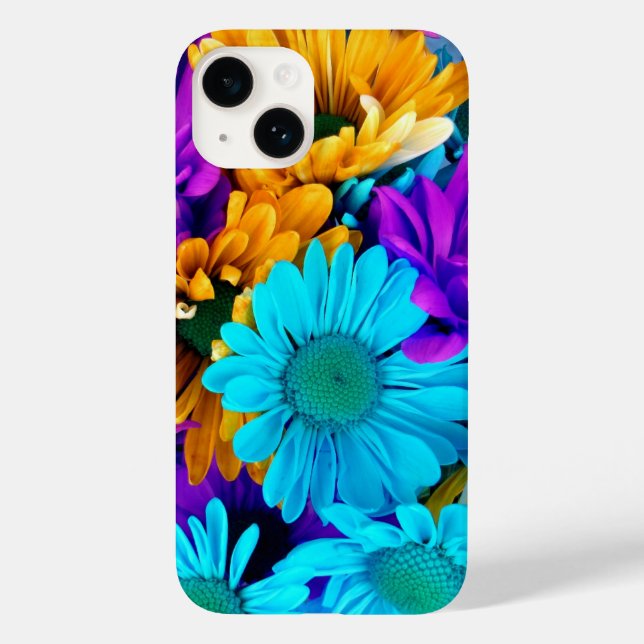 Coques Case-Mate iPhone Marguerites Or Pourpre Et Turquoise (Verso)