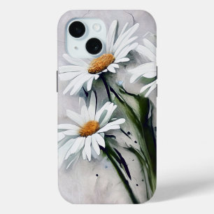 Coque Pour iPhone 15 Marguerites Sur Grunge
