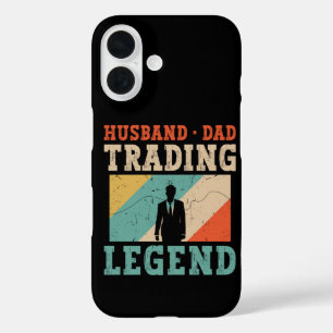 Coque Pour iPhone 16 Mari Papa Trading Rétro, Trader à la journée Bours