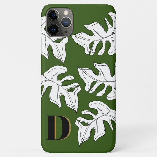 Coques Case-Mate iPhone Mariage botanique noir de Monstera (Dos)
