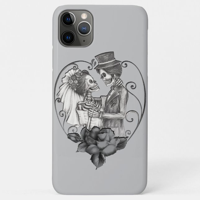 Coques Case-Mate iPhone Mariage de couple d'amour de squelette Danse de ma (Dos)
