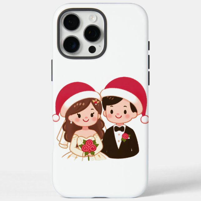 Coques Case-Mate iPhone Mariage de Noël mignon Couple (Verso)