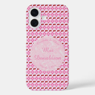 Coque Pour iPhone 16 Mariage rose Printemps Cerisiers en fleurs et ceri