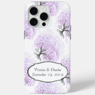 Coque iPhone 15 Pro Max Mariage Vintage d'oiseaux de l'arbre de la feuille
