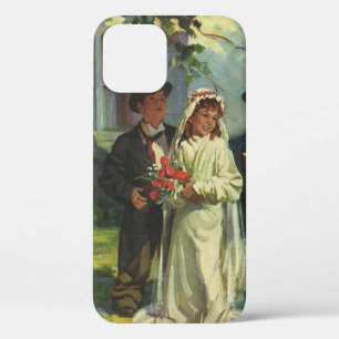 Coque iPhone 12 Mariage vintage, les enfants font semblant Mariée 