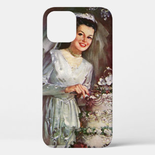 Coques Pour iPhone Mariage vintage, Mariée Couper le gâteau Mariage