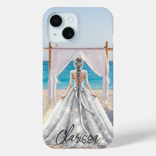 Coque Pour iPhone 15 Mariée Mariage Jour Plage Mariage Fancy Gown
