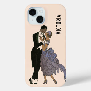 Coque Pour iPhone 15 Mariés, mariés et danseuses Art déco vintage