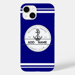 Coque Pour iPhone 14 Marine bleue Ancre nautique club nautique