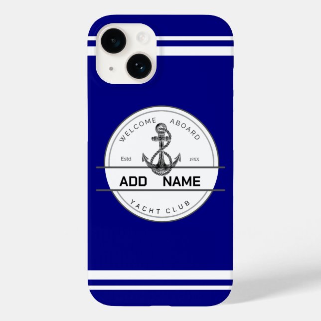 Coques Case-Mate iPhone Marine bleue Ancre nautique club nautique (Verso)