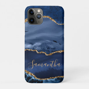 Case-Mate iPhone Case Marine Blue et Faux Gold Parties scintillant marbr