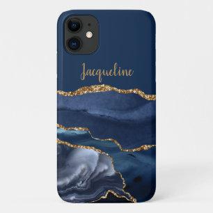 Case-Mate iPhone Case Marine Marble Geode Or Dusty Blue Nom moderne