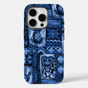 Coques iPhone 16 Pro Marine Vintage de Tapa de Pomaika’i Tiki Hawaï