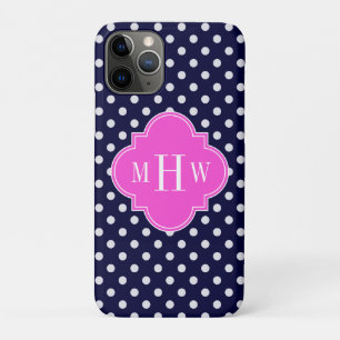 Case-Mate iPhone Case Marine What Polka Point Hot Pink Quatrefoil 3 Mono