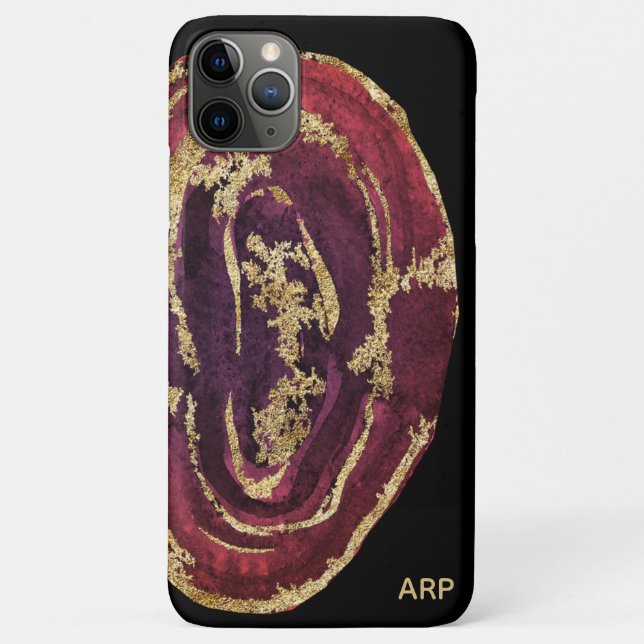 Coques Case-Mate iPhone *~* Maroon Burgundy Wine Gold Parties scintillant (Dos)