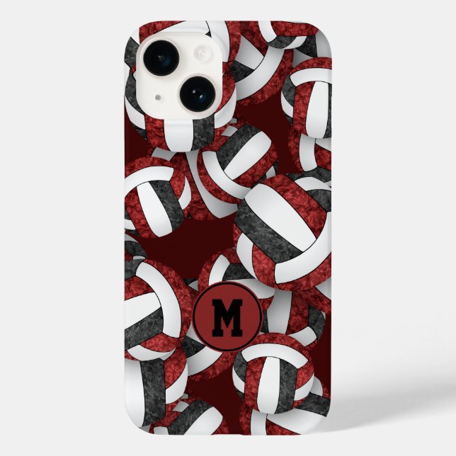 Coques Case-Mate iPhone Maroon noir girly volleyballs motifs cadeaux (Verso)