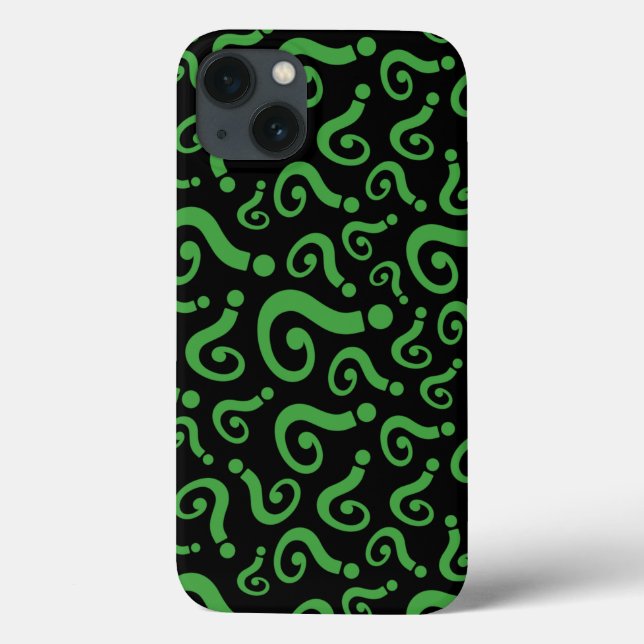 Coques Case-Mate iPhone Marque d'interrogation verte (Verso)