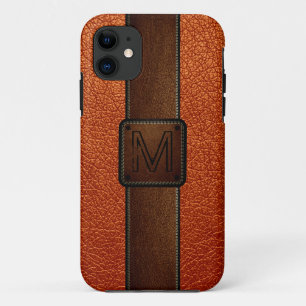 Coque Case-Mate Pour iPhone Marque marron en cuir orange