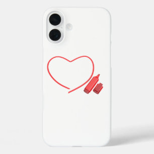 Coques iPhone 16 Plus Marqueur rouge et coeur rouge