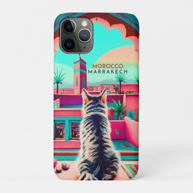 Coques Case-Mate iPhone Marrakech Maroc Chat Voyage Tourisme Souvenir (Dos)