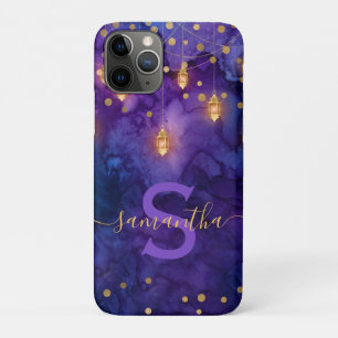 Case-Mate iPhone Case Marrakech Midnight Lanterns & Gold Bokeh Monogram