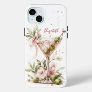 Coque iPhone 15 Mini Martini Élégant Monogrammé