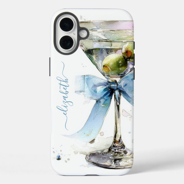 Coques Case-Mate iPhone Martini Élégant Monogrammé (Verso)