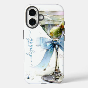 Coque Pour iPhone 16 Martini Élégant Monogrammé