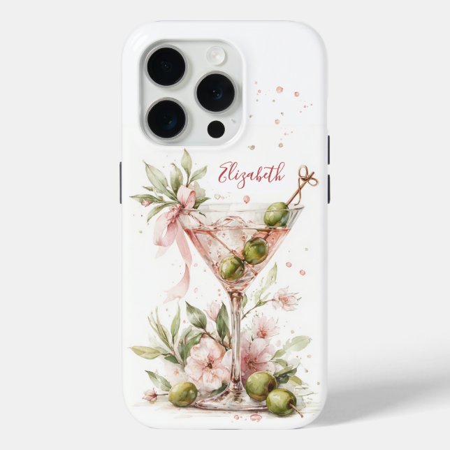 Coques Case-Mate iPhone Martini Élégant Monogrammé (Verso)