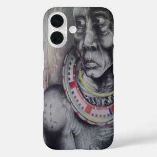 Coque Pour iPhone 16 Masaï Mère & Enfant avec Lion Art Imprimer/Graphiq