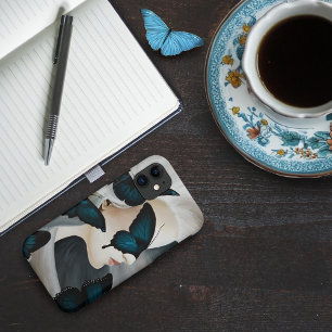 Case-Mate iPhone Case Mascarade du Papillon Bleu Élégante Fantaisie