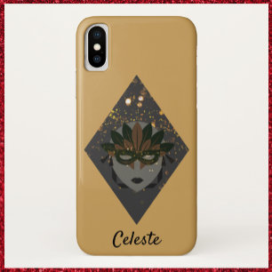 Case-Mate iPhone Case Mascarade en bronze élégant et Parties scintilla