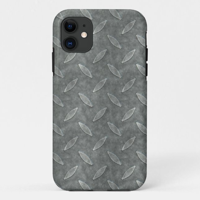 Coques Case-Mate iPhone Masculine Manly Grungy Métal Diamant Platine Art (Dos)