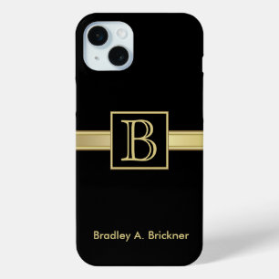 Coque iPhone 15 Mini Masculine Monogramme Executive