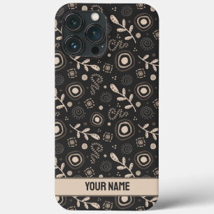 Case-Mate iPhone Case Masculine Motif Feuille moderne Nom noir