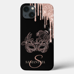 Case-Mate iPhone Case Masque Chic Élégant Rose Gold Paillettes Gouttes