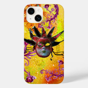 Coques Pour iPhone MASQUE JESTER ROUGE NOIR Mascarade Jaune violet ja