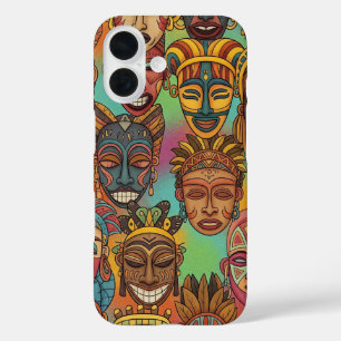 COQUE POUR iPhone 16 MASQUE TRIBAL AFRICAIN