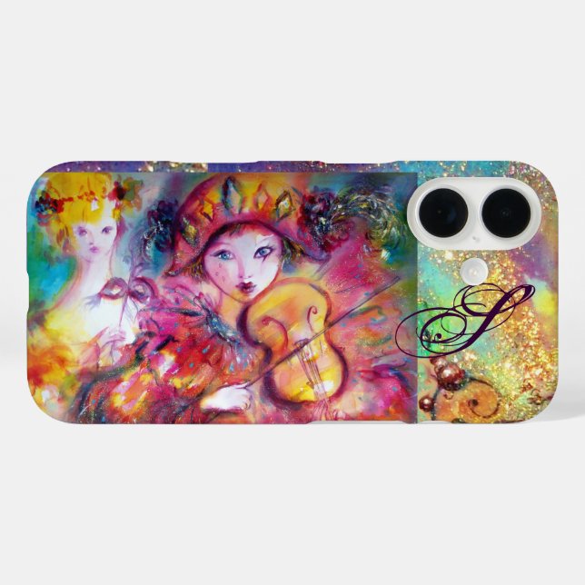 COQUES Case-Mate iPhone MASQUÉRADE VÉNÉTIEN / HARLEQUIN ET COLUMBINE (Verso (horizontal))